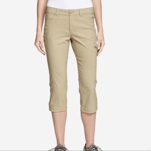 Eddie Bauer Rainier Capris Khaki Tan Size 4